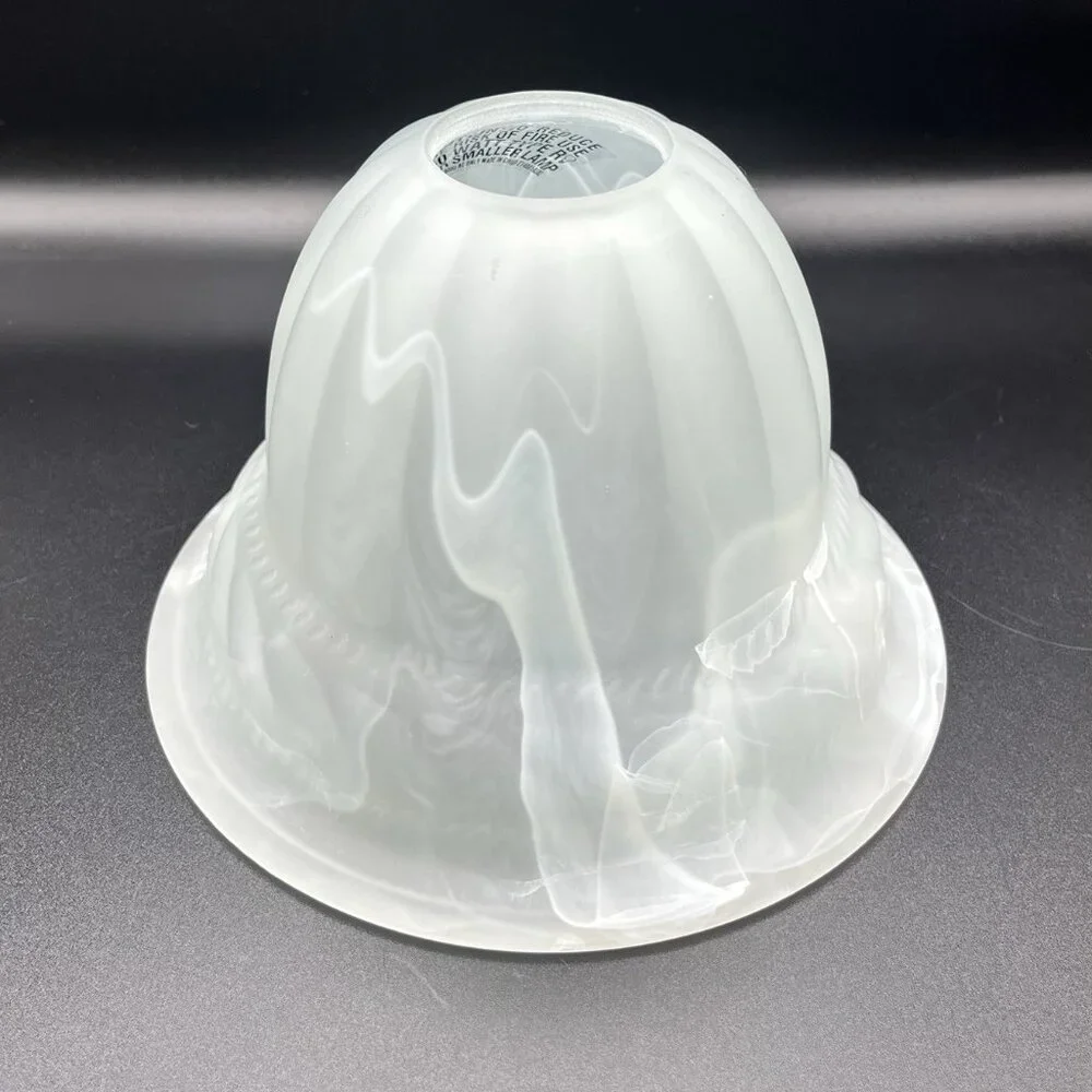 Vintage Swirled Opaline Glass Shade 1⅝” Fitter Mid Century Lamp Retro White